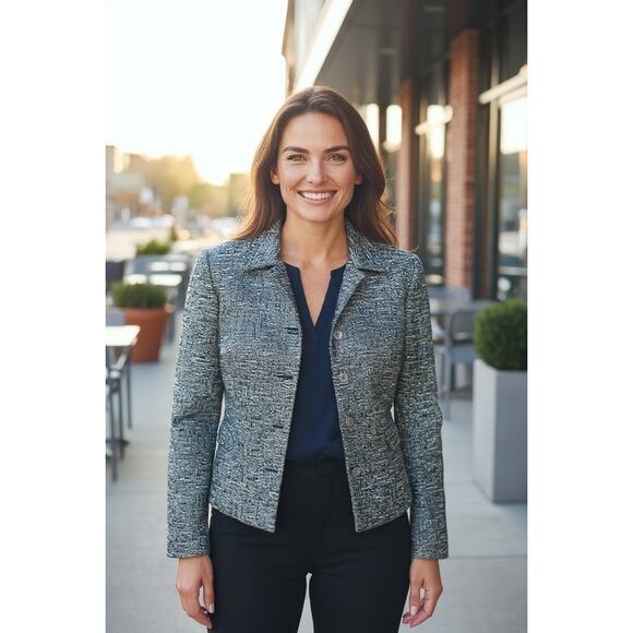 Chico's Women's Gold Metallic Holiday Blazer Size Large - Picture 1 of 6
